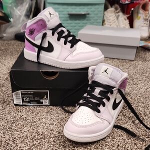 Jordan NIKE 1 MID (PS) Barely Grape/black-white  Kids Sneakers